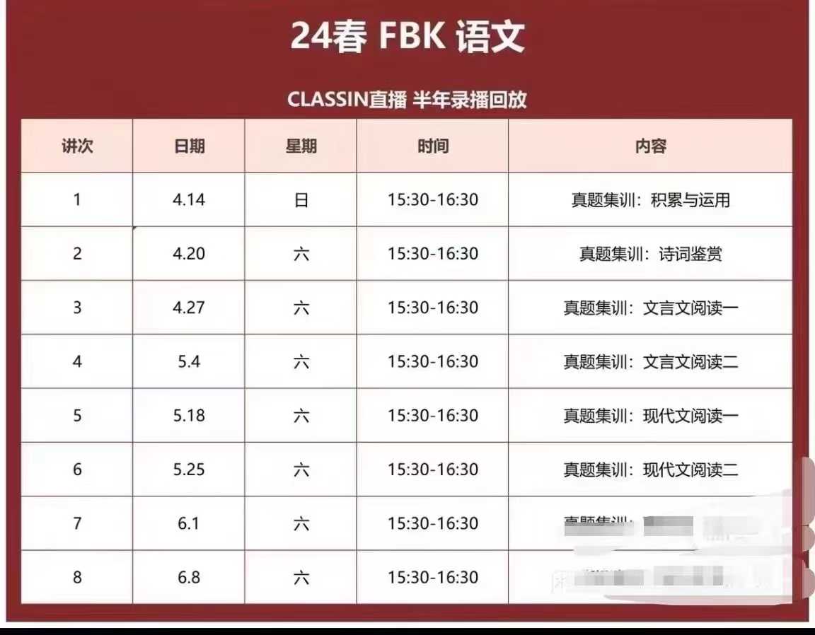 上海小升初分班考+FBK语文数学英语提升班，2024最新课，魔都club出品语文/英语：8节课，每节课1小时数学基础-学爸优选