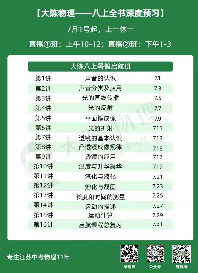 图片[2]-大陈物理：苏科版8年级暑假物理课程+书本-学爸优选