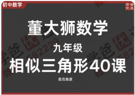 【002303】【初中数学】董大狮：初三数学相似三角形40课（最高难度中考冲满分）-学爸优选
