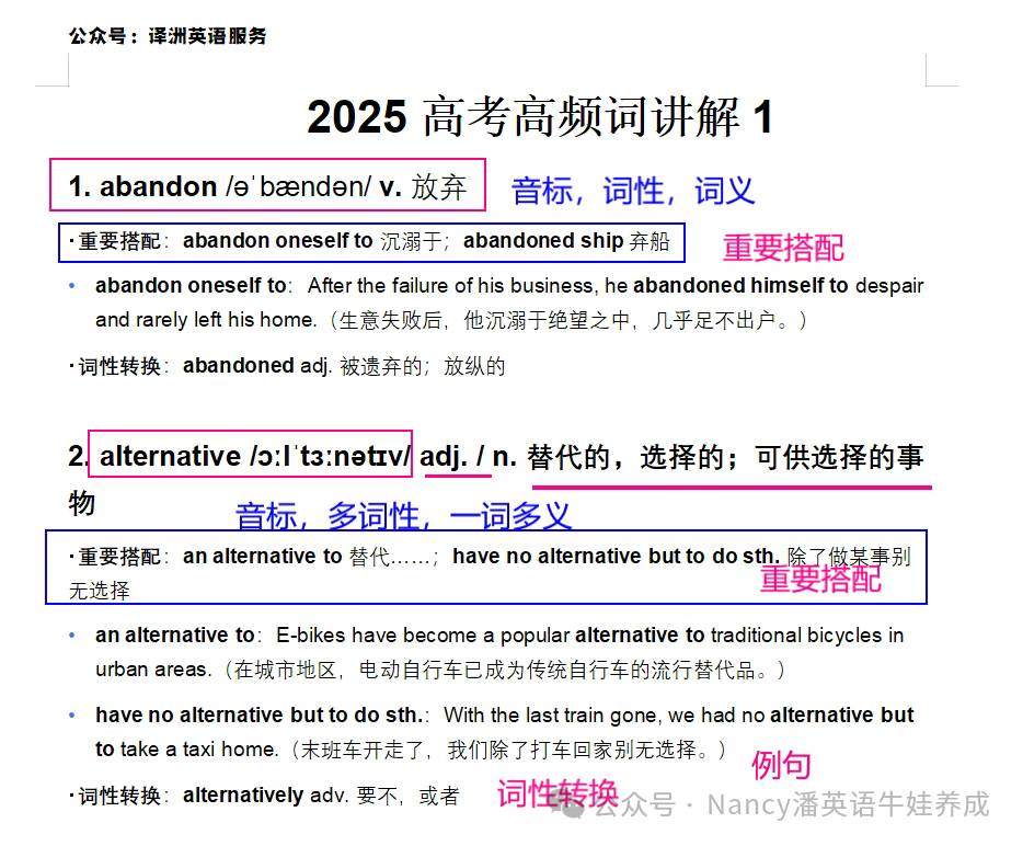 图片[2]-上海泽州25暑高考核心词汇打卡共18节课（每个节课40个高频词，40个词组，核心词练习，核心词组练习，中译英练习），3-学爸优选
