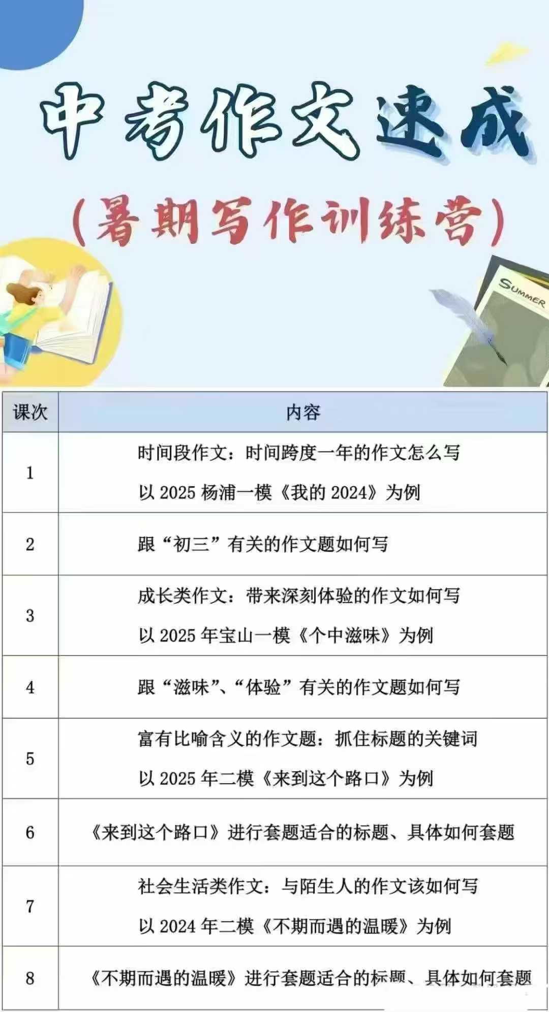 《更新》北辰2025中考作文速成
8次，每次1小时

7-8月集中更新。预定优惠-学爸优选