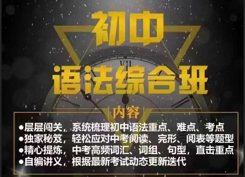 【003668】【初中英语】朱云飞：中考英语满分冲刺（语法综合）23暑秋24寒春-学爸优选
