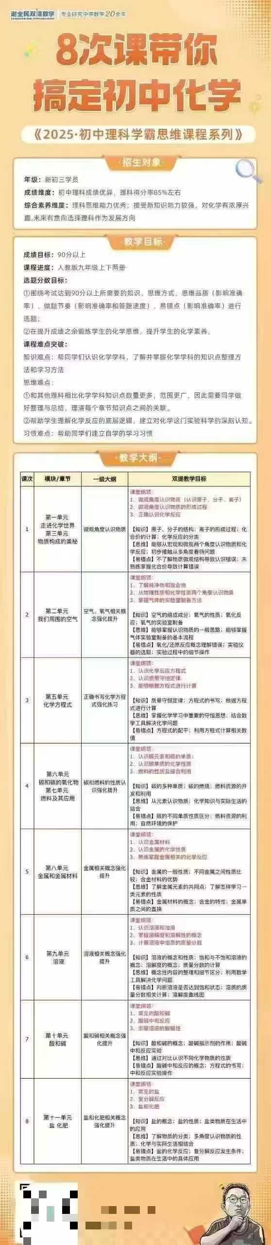 【初中化学】谢全民：双提化学8次课带你搞定初中化学围绕知识、思维方式、思维品质-学爸优选