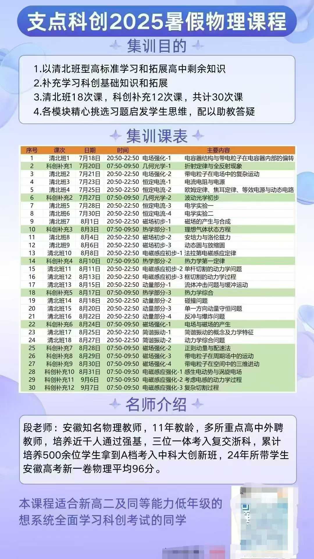 2025年暑假
中科大支点科创班
最新数学课程，包含高考压轴
赠送圆锥曲线重难点
讲义资料齐全

2025年暑假
中科大-学爸优选