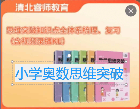 【小学数学】清北睿师：小奥数学思维突破 -知识点全体系梳理（多级别）-学爸优选