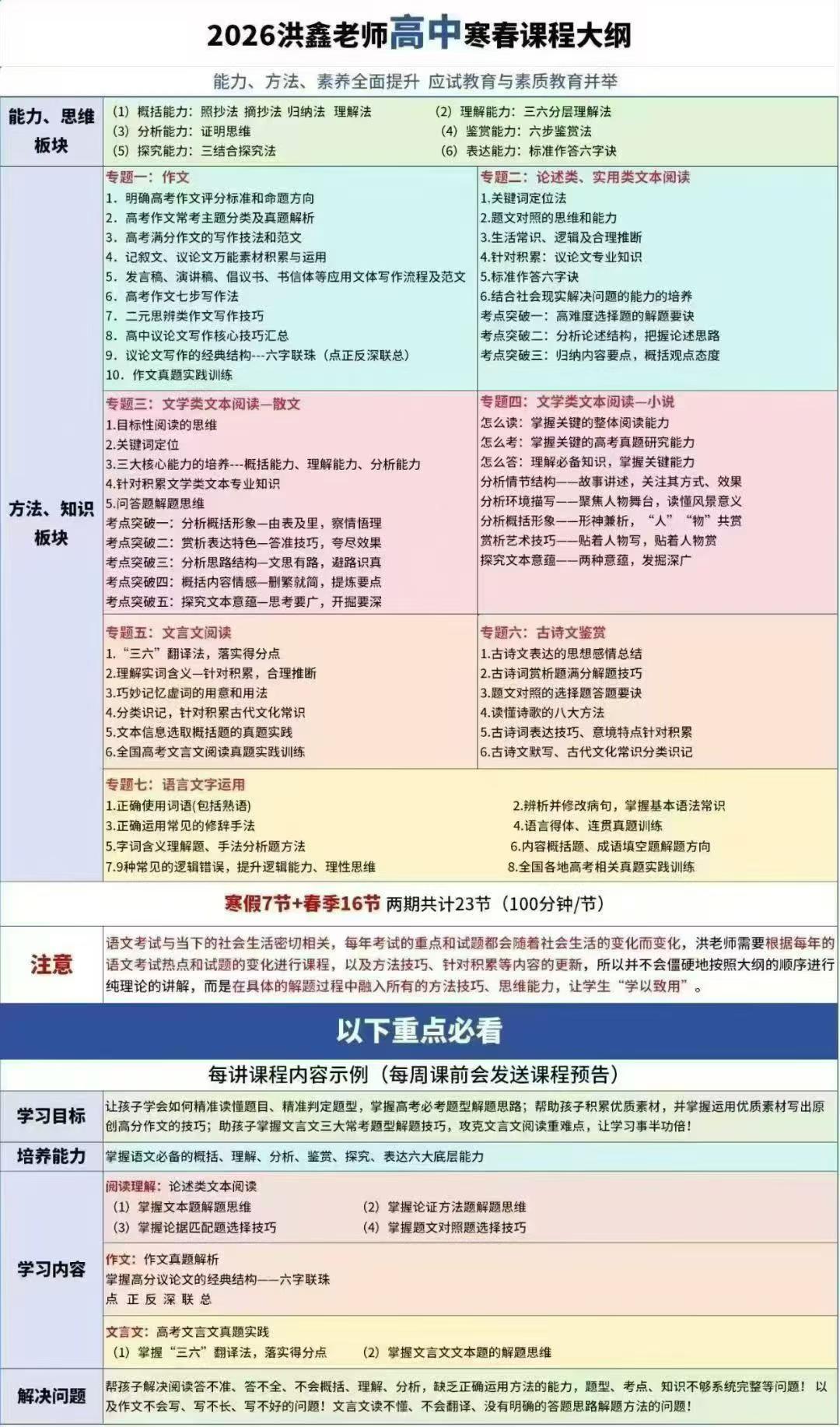 图片[2]-【高中语文】最新2026寒春 洪老师语文 高中   高一-高三[礼物]高清课程+书本，同步更新，资料齐全-学爸优选