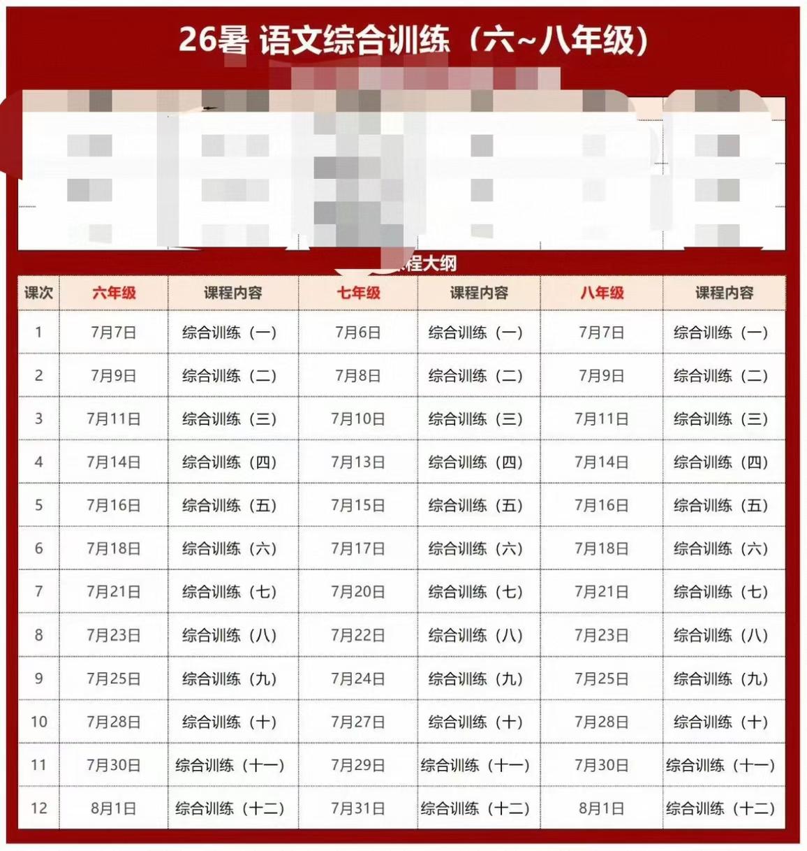 【初中语文】2026暑假（前华育现四校）王老师语文综合训练课新六/新七/新八年级都有，金牌老师主讲，华东师大硕士，带过初三，10年教学-学爸优选