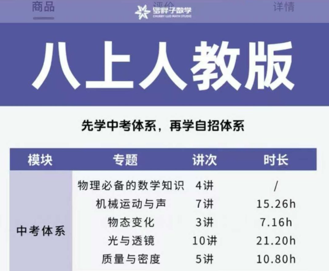 【初中物理】罗胖子：初二初三物理（26暑秋）-学爸优选