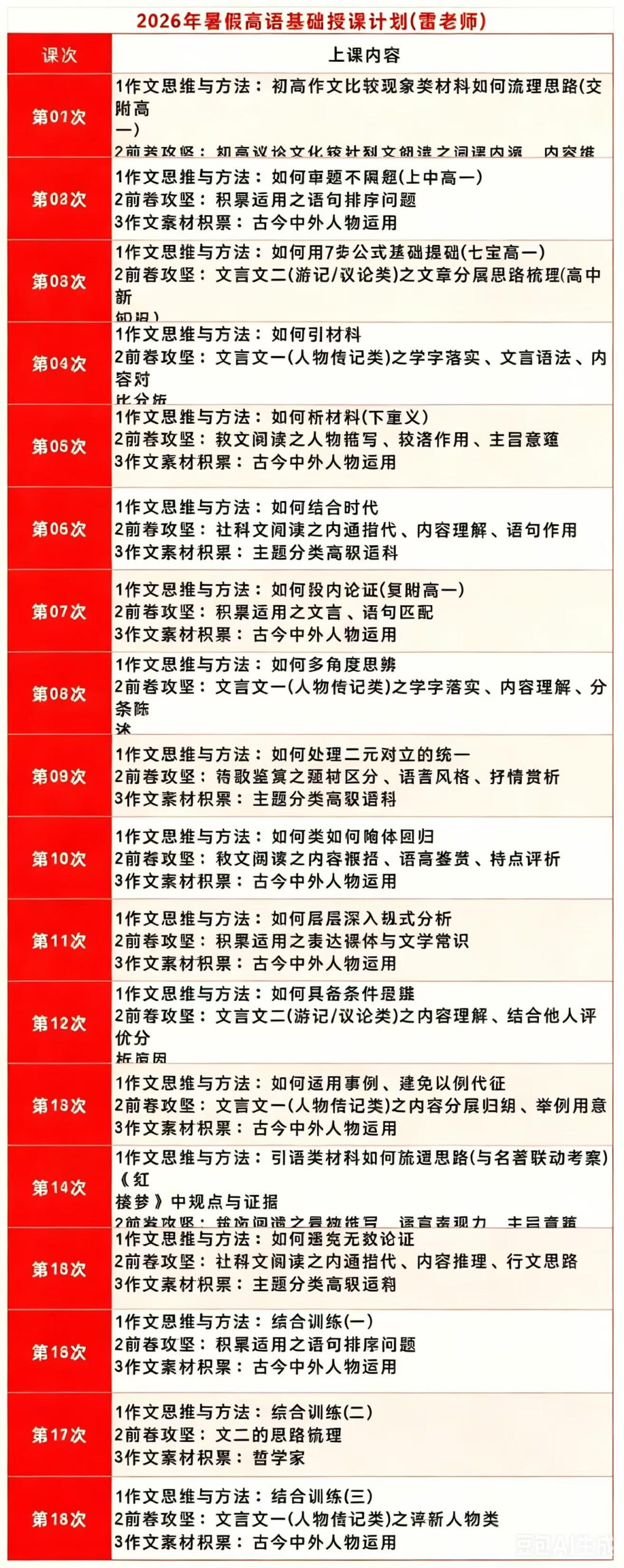 图片[2]-【高中语文】上海雷老师：语文基础综合课26暑（原上海四校复旦附中老师）-学爸优选