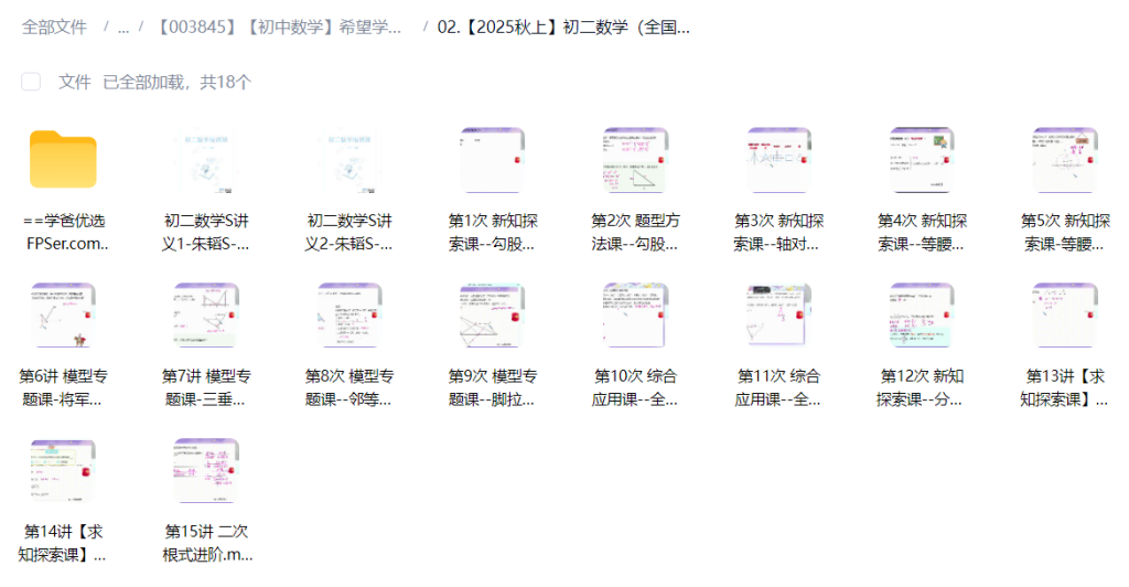 图片[3]-【003845】【初中数学】希望学：初二数学S班（朱韬）25暑秋26寒春-学爸优选