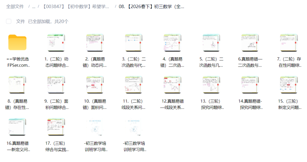 图片[4]-【003847】【初中数学】希望学：初三数学S班（朱韬）25暑秋26寒春-学爸优选