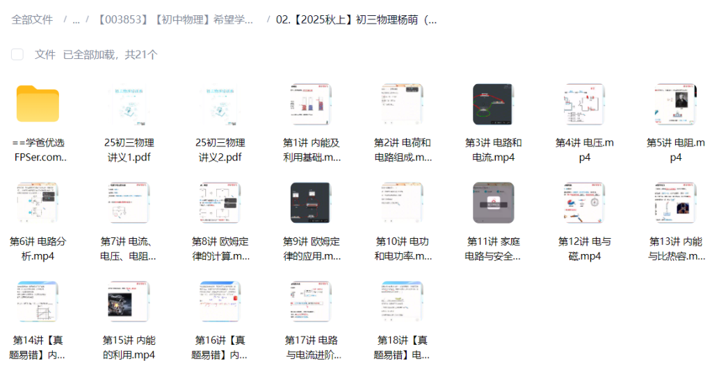 图片[3]-【003853】【初中物理】希望学：初三物理A+班（杨萌）25暑秋26寒春-学爸优选