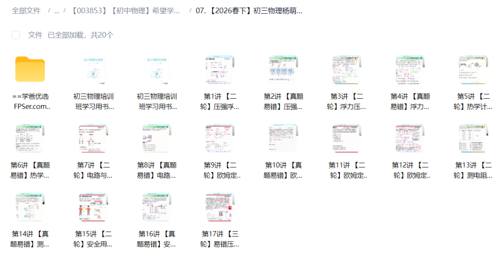 图片[4]-【003853】【初中物理】希望学：初三物理A+班（杨萌）25暑秋26寒春-学爸优选